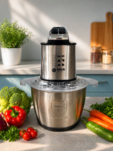 Подрібнювач кухонний Bitek Professional Food Chopper 3л. Чопер подрібнювач кухонний Комбайн для кухни Блендер 3в1 4000 Вт