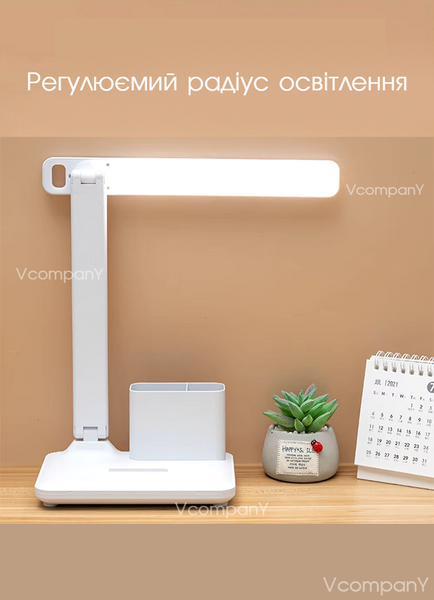 Настільна лампа з акумулятором світлодіодна, з підставкою для телефону USB Bailong
