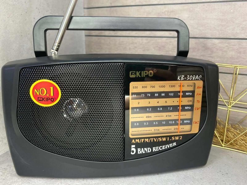 Радіоприймач, портативне радіо на батарейках, FM радіо Kipo Чорний ( kb 308ac )