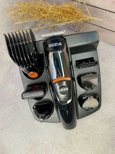 Професійний тример 6 в 1 rozia professional grooming new version машинка для стрижки волосся з насадками для бороди, носа, вух і тіла, ipx6, black ( H 5900 )